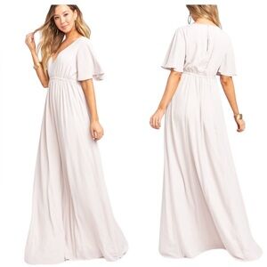 NEW WITH TAGS Show Me Your MuMu Emily Empire Maxi Dress | Show Me The Ring Crisp